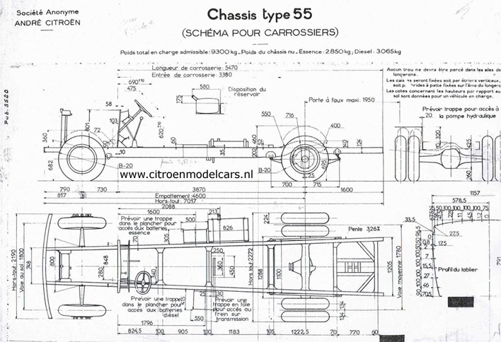 citroen 2cv chassis dimensions